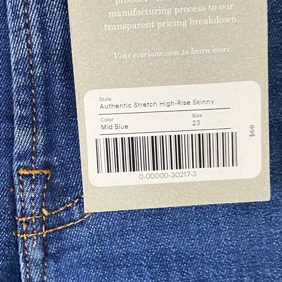 Everlane The High Rise Skinny Jeans Womens 23T 23 Tall Blue Medium Wash Stretch - Picture 4 of 11